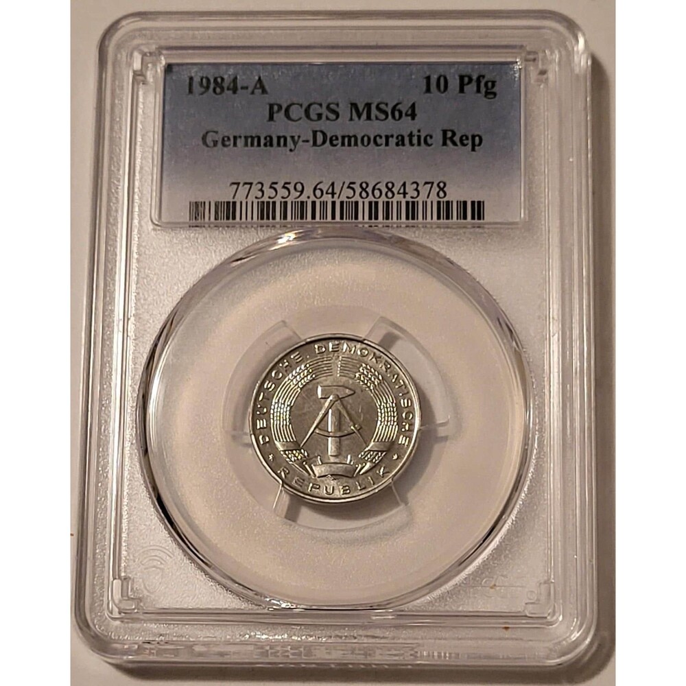 East Germany 1984 A 10 Pfennig MS64 PCGS Key Date Low Mintage